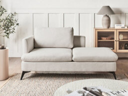 Beliani Left-Hand Chaise Longue Sievoz Fabric Light Beige - thumbnail 2