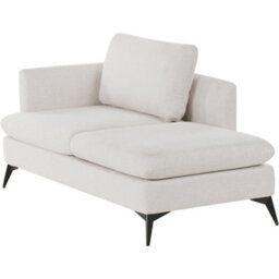 Beliani Left-Hand Chaise Longue Sievoz Fabric Light Beige - thumbnail 4