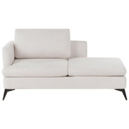 Beliani Left-Hand Chaise Longue Sievoz Fabric Light Beige - thumbnail 1