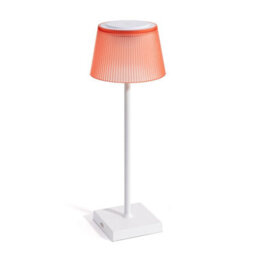 Auraglow Rechargeable Led Table Lamp - Capri - White & Red - thumbnail 1