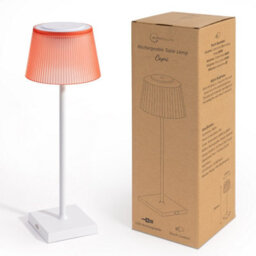 Auraglow Rechargeable Led Table Lamp - Capri - White & Red - thumbnail 2