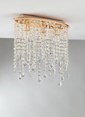 Luminosa Lighting Luminosa Breeze Ceiling Light Gold, K9 Crystals 40X36Cm