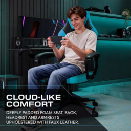 X Rocker Tempest Ergonomic Pc Office Gaming Chair - Neon Blue - thumbnail 4