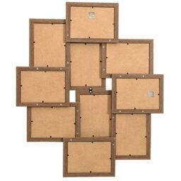 Berkfield Collage Photo Frame For 10X(13X18 Cm) Picture Light Brown Mdf - thumbnail 3