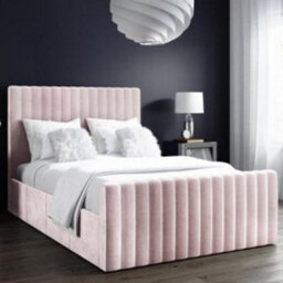 Stratus Interiors Roma Panel Lined Upholstered Bed Frame With Tubular Headboard & Matching Footboard No Storage Type - Double - thumbnail 5