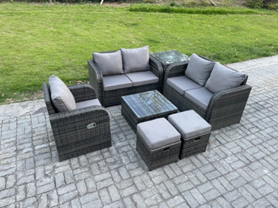 Fimous 7 Piece Garden Furniture Sets 7 Seater Outdoor Patio Furniture Set Weaving Wicker Rattan Sofa Chair And Table - image 1