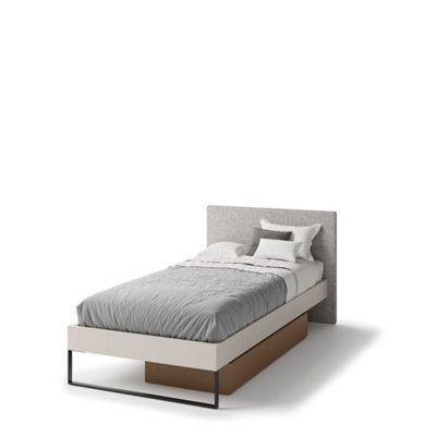 Arte Compact Cashmere & Truffle Divan Bed H880mm W1100mm L2050mm - Eu Single With Storage Drawer - image 1