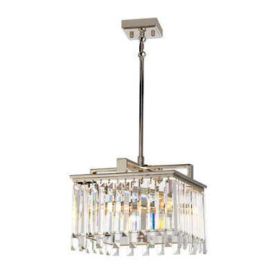Elegant 4 Bulb Chandelier Ceiling Light With Crystal Accents In Polished Nickel Finish - image 1
