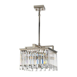 Elegant 4 Bulb Chandelier Ceiling Light With Crystal Accents In Polished Nickel Finish - thumbnail 2