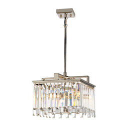 Elegant 4 Bulb Chandelier Ceiling Light With Crystal Accents In Polished Nickel Finish - thumbnail 1