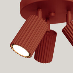 Luminosa Lighting Luminosa Karbon Minimalist Ceiling Spotlight Cluster 3 Light Red Ochre - thumbnail 5