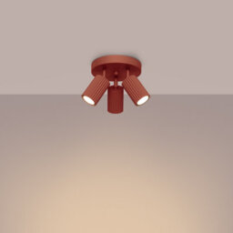 Luminosa Lighting Luminosa Karbon Minimalist Ceiling Spotlight Cluster 3 Light Red Ochre - thumbnail 3
