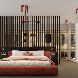 Luminosa Lighting Luminosa Karbon Minimalist Ceiling Spotlight Cluster 3 Light Red Ochre - thumbnail 9