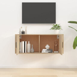 Berkfield Classic Wall Mounted Tv Cabinet Sonoma Oak 100X34.5X40 Cm - thumbnail 3