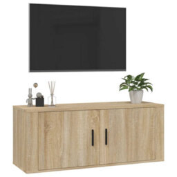 Berkfield Classic Wall Mounted Tv Cabinet Sonoma Oak 100X34.5X40 Cm - thumbnail 4