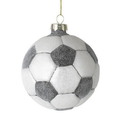 Heaven Sends Christmas Football-Shaped Hanging Tree Decoration With Gold Twine, Small 8 X 9 Cm Novelty Ornament