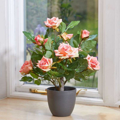 Smart Garden Marco Paul Artificial Potted Rose Plant - Pink - image 1