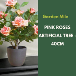Smart Garden Marco Paul Artificial Potted Rose Plant - Pink - thumbnail 4