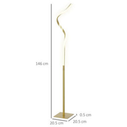 Wyld Haus Fiyosu 146Cm Gold-Tone Dimmable Led Spiral Floor Lamp With Foot Switch - thumbnail 3