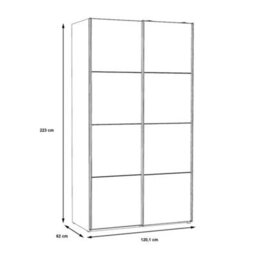 FWSTYLE 2 Door Sliding Wardrobe With Full Length Mirrored Door Matt White Frame - thumbnail 6