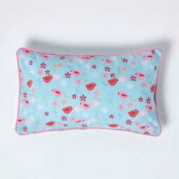 Homescapes Cotton Birds And Flower Cushion Cover, 30 X 50 Cm