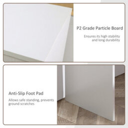 Homcom Computer Desk Rotating Dining Table W/ Storage Shelf White - thumbnail 7
