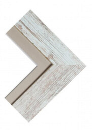 Frames By Post Metro Distressed White Frame With Light Grey Mount For Image Size A2 - thumbnail 3