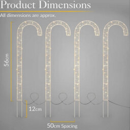 Christow Christmas 4 Led Candy Cane Path Light Decoration - thumbnail 7