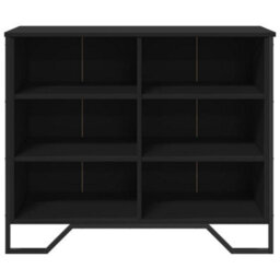 Berkfield Sideboard Black 91X35.5X74.5 Cm Engineered Wood - thumbnail 4
