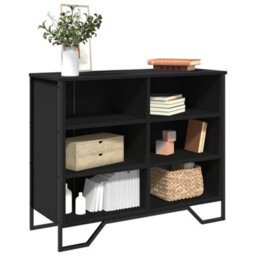 Berkfield Sideboard Black 91X35.5X74.5 Cm Engineered Wood - thumbnail 1