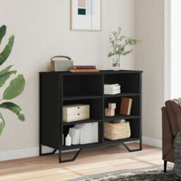 Berkfield Sideboard Black 91X35.5X74.5 Cm Engineered Wood - thumbnail 3