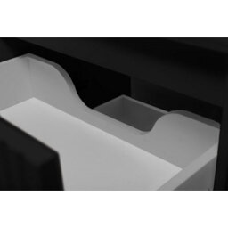 Heze Furniture Flow 2 Drawer Bathroom Vanity Cabinet Vanity Unit With Basin 60Cm - Black - thumbnail 5