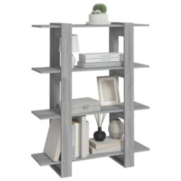 Berkfield Book Cabinet/room Divider Grey Sonoma 100X30X123.5 Cm - thumbnail 5