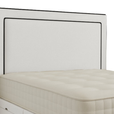 "Urban Textures Luxury 51"" High Savoy Edge Boucle Upholstered Bed Headboard - White" - image 1