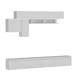 Decorotika Cascais Moduler Modern Tv Unit Wall Mount Customizable Layout High Gloss White - thumbnail 4