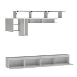 Decorotika Cascais Moduler Modern Tv Unit Wall Mount Customizable Layout High Gloss White - thumbnail 5