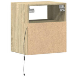 Berkfield Tv Wall Cabinets With Led Lights 2 Pcs Sonoma Oak 41X31X45 Cm - thumbnail 8