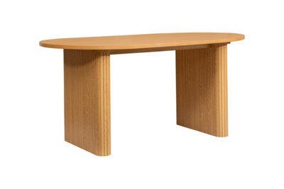 Brown Oval Fluted Dining Table Axel Birlea - image 1