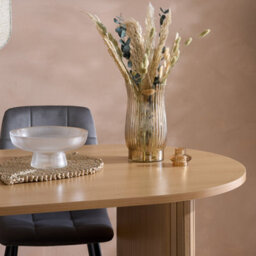 Brown Oval Fluted Dining Table Axel Birlea - thumbnail 4