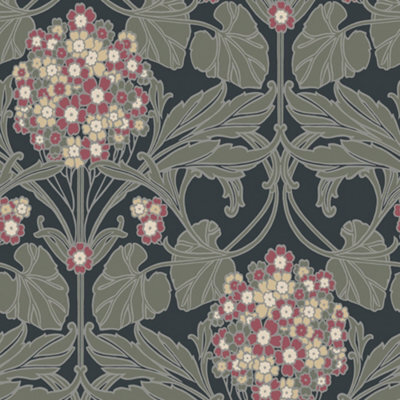 Galerie Arts And Crafts Green Patterned Wallpaper - image 1