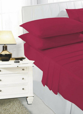 Homes & Linen Fitted Bed Sheet Polycotton Soft Easy Care Percale 25Cm Deep Pocket Fitted Sheet