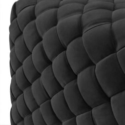 Wyld Haus Parker Small Black Velvet Diamond-Tufted Square Pouffe - thumbnail 4