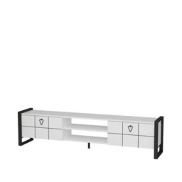 Decorotika Mila Tv Stand With Wall Shelf For Tvs Up To 73 Inches White Black - thumbnail 7