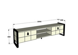 Decorotika Mila Tv Stand With Wall Shelf For Tvs Up To 73 Inches White Black - thumbnail 8