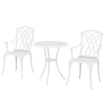 3 Pcs Garden Bistro Set Outdoor Garden Furniture Set Umbrella Hole - image 1