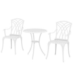 3 Pcs Garden Bistro Set Outdoor Garden Furniture Set  Umbrella Hole - thumbnail 1