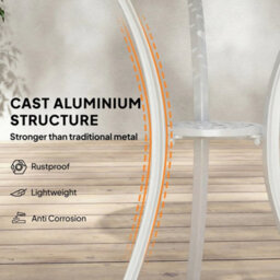 3 Pcs Garden Bistro Set Outdoor Garden Furniture Set  Umbrella Hole - thumbnail 5