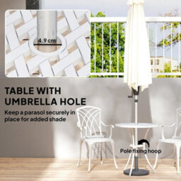 3 Pcs Garden Bistro Set Outdoor Garden Furniture Set  Umbrella Hole - thumbnail 3