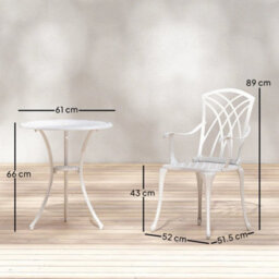 3 Pcs Garden Bistro Set Outdoor Garden Furniture Set  Umbrella Hole - thumbnail 2