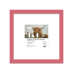 "4X4"" Pink Picture Frame - 4X4"" Square Frame With 2X2"" Mount For 4X4""/2X2"" Pictures Moderrn Style Thin Edge, 1 Pack" - thumbnail 1